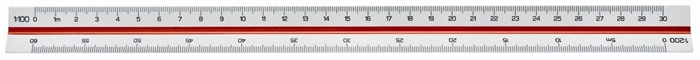 Linex -kolmion mittainen mittari 312 30 cm punainen/vihreä