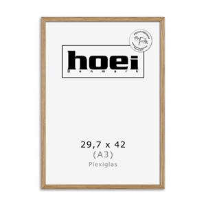 Massiivinen tammikehys valokuva- ja julistekokoihin 29,7 x 42 cm PLEKSI (A3)