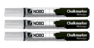 Nobo WB Mark Charlkmarker T/Glassboard Pyöreä valkoinen (3)