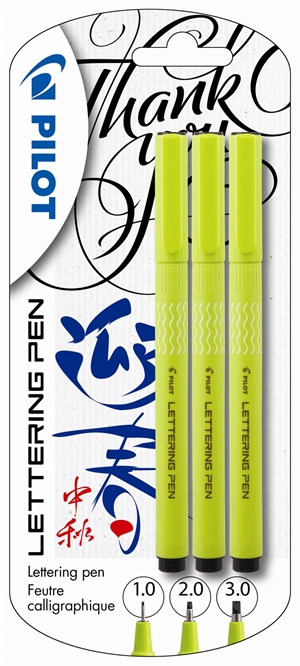 Pilot Kaligrafipen M - huppu 1, 2, 3 mm musta (3)