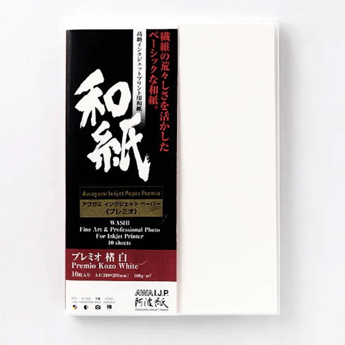 Awagami Premio Kozo White - 180 g/m², 30 arkkia