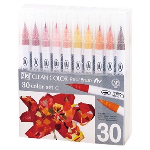 Zig Clean Color Brush Pen Set C M 30PC
