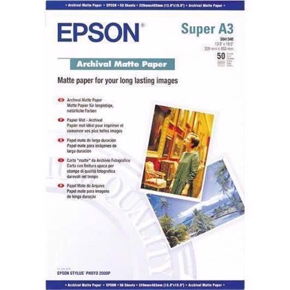 Epson Archival Matt Paper, 192 g, A3+ 50 arkkia