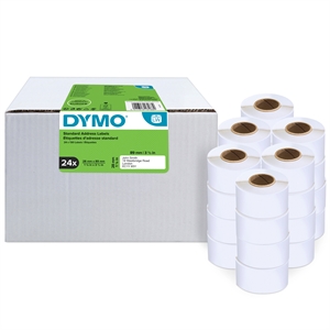 DYMO -tarra, joka osoittaa 28 x 89 Perm -valkoinen MM, 24 kpl.