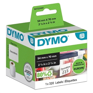DYMO -etiketti monikäyttöinen 54 x 70 Permisivalkoinen (320 kpl.