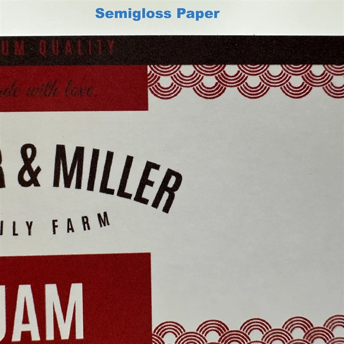 Puolikiiltävä paperi (FSC) etiketti testirulla - 10 cm x 4 metriä