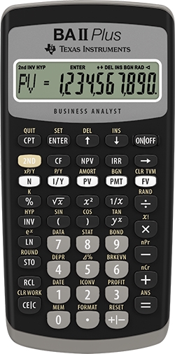 Texas Instruments Baii Plus Financial Calculator UK -käsikirja