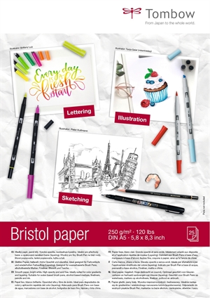 Tombow Sketch Pad Bristol A5 250G 25ark