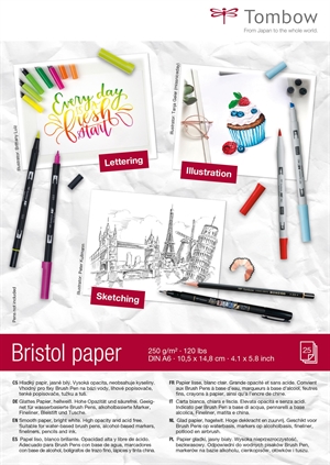 Tombow Sketch Pad Bristol A6 250G 25ark