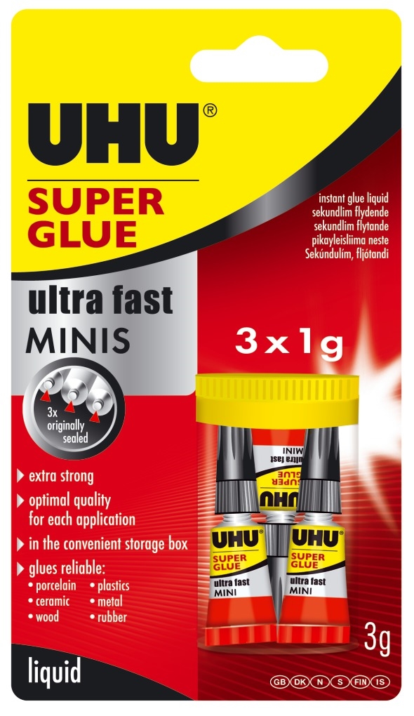 UU -sekunnin liima super minis 3x1g