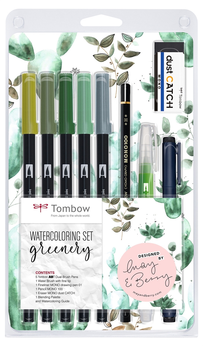 Tombow Mark Abt Dual Brush Set Greenery (9)