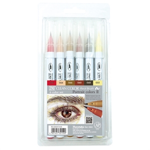 Zig Clean Color Brush -kynä, jossa on 6 osaa muotokuvan värit II