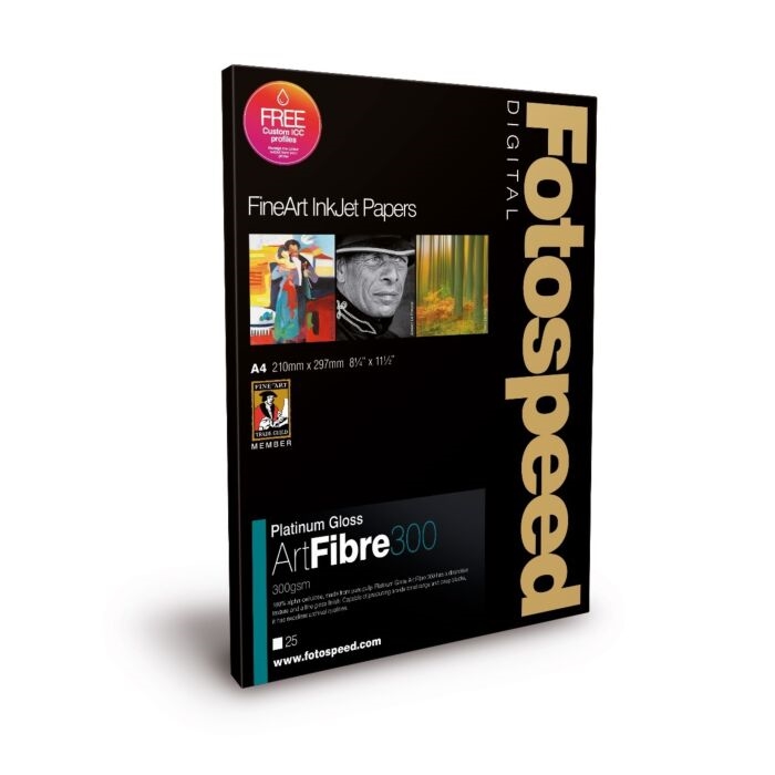 Fotospeed Platium Gloss ART FIBRE 300 g/m² - A3, 25 arkkia