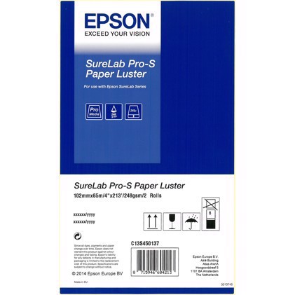 Epson SureLab Pro-S Paper Luster BP 3,5" x 65 metriä 4 rullaa