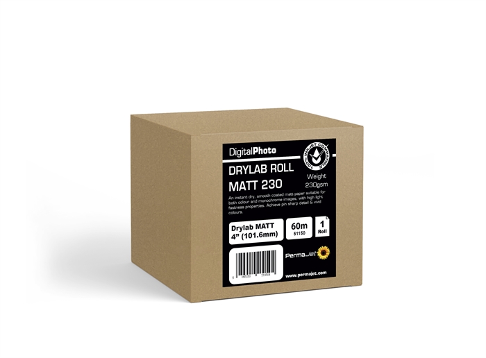 Permajet P75 Matta Drylab Rulla 240 g/m² - 4\'\' x 60 metriä