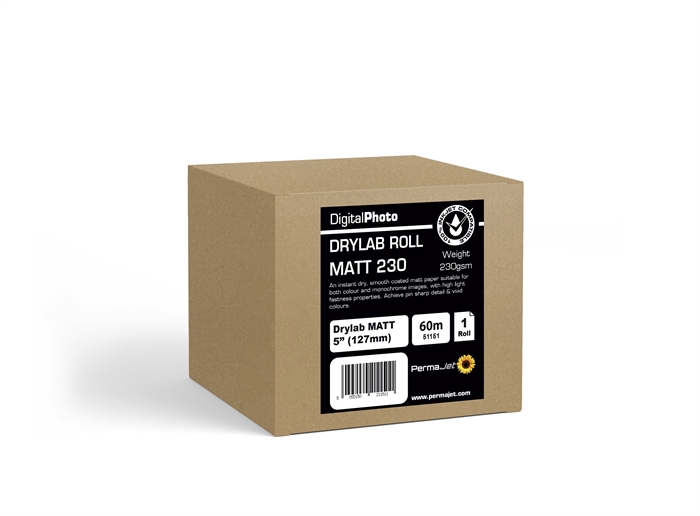 Permajet P75 Matta Drylab-rulla 240 g/m² - 5\'\' x 60 metriä