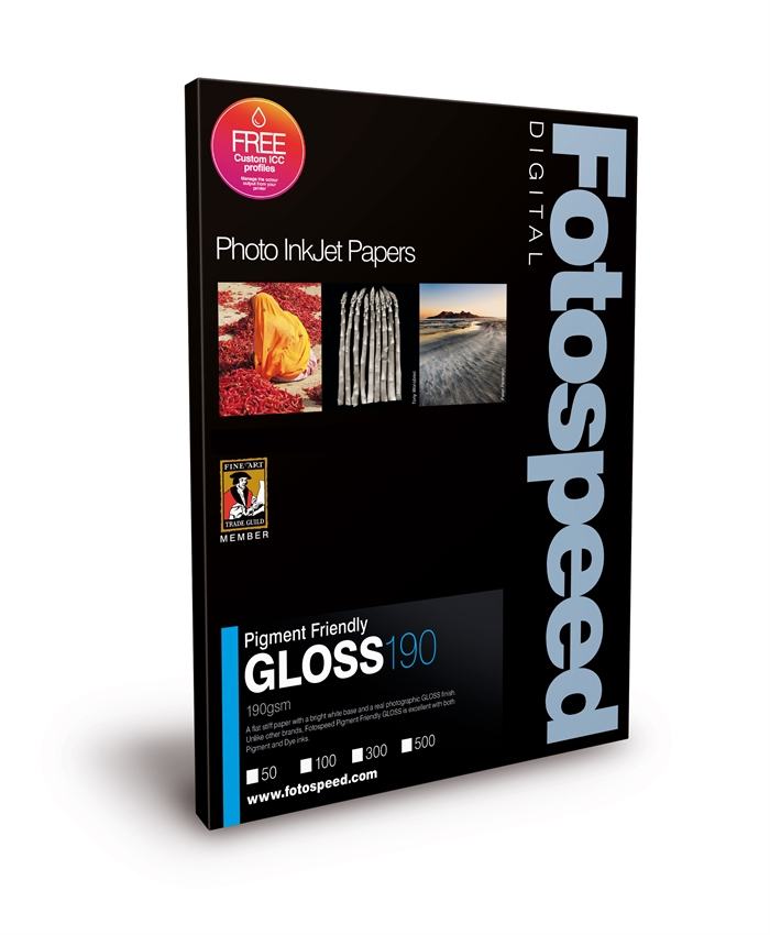 Fotospeed PF Gloss 190 g/m² - A3+, 50 arkkia